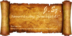 Javorniczky Szaniszló névjegykártya